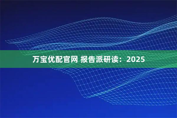 万宝优配官网 报告派研读：2025